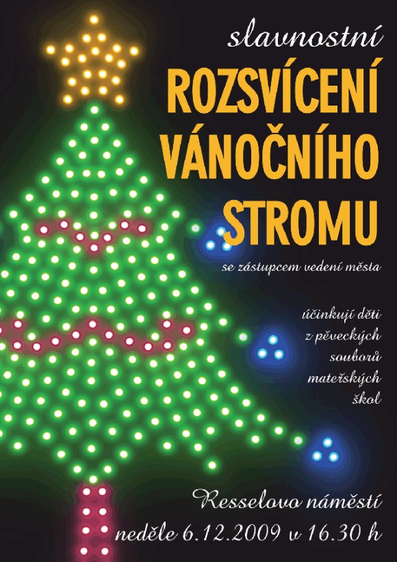 Rozsvícení vánočního stromu na Resselově náměstí v Chrudimi