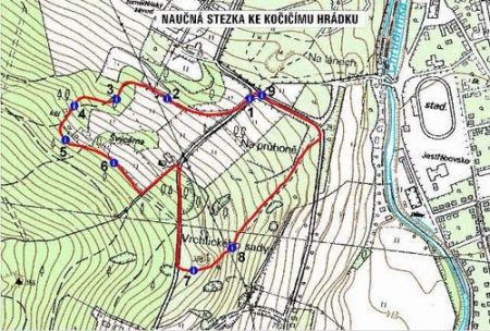 Mapa stezky Ke Kočičímu hrádku