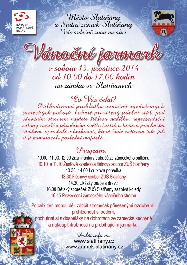 Vánoční jarmark ve slatiňanském zámku