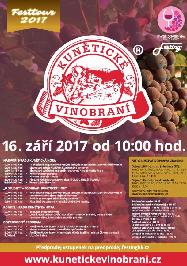 SOUTĚŽ o vstupenky na KUNĚTICKÉ VINOBRANÍ SOUTĚŽ o vstupenky na KUNĚTICKÉ VINOBRANÍ
