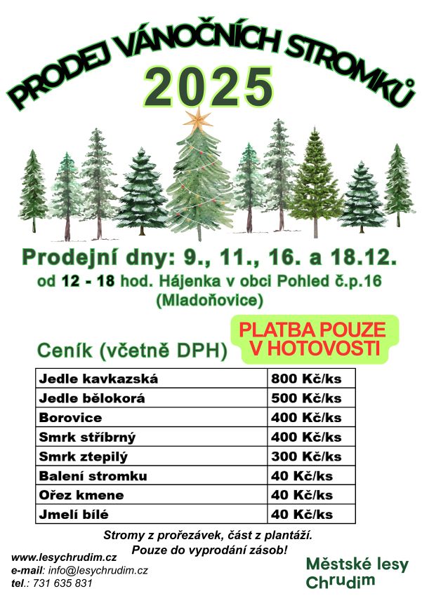 Prodej vánočních stromků 2025