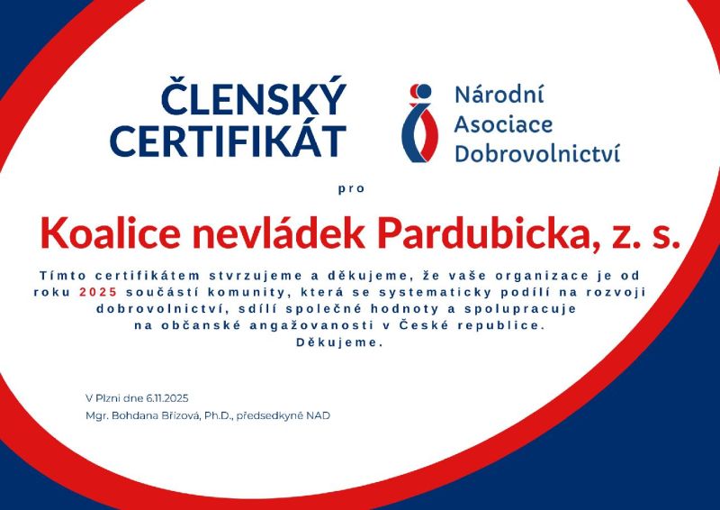 certifikát asociace dobrovolnictví