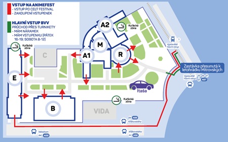 Mapa Výstaviště Brno Animefest 2026